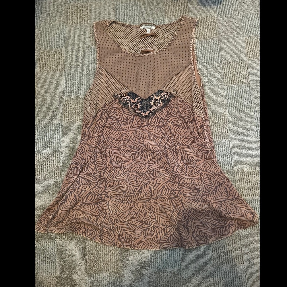 Gimmicks BKE Tan Patterned Summer Tank